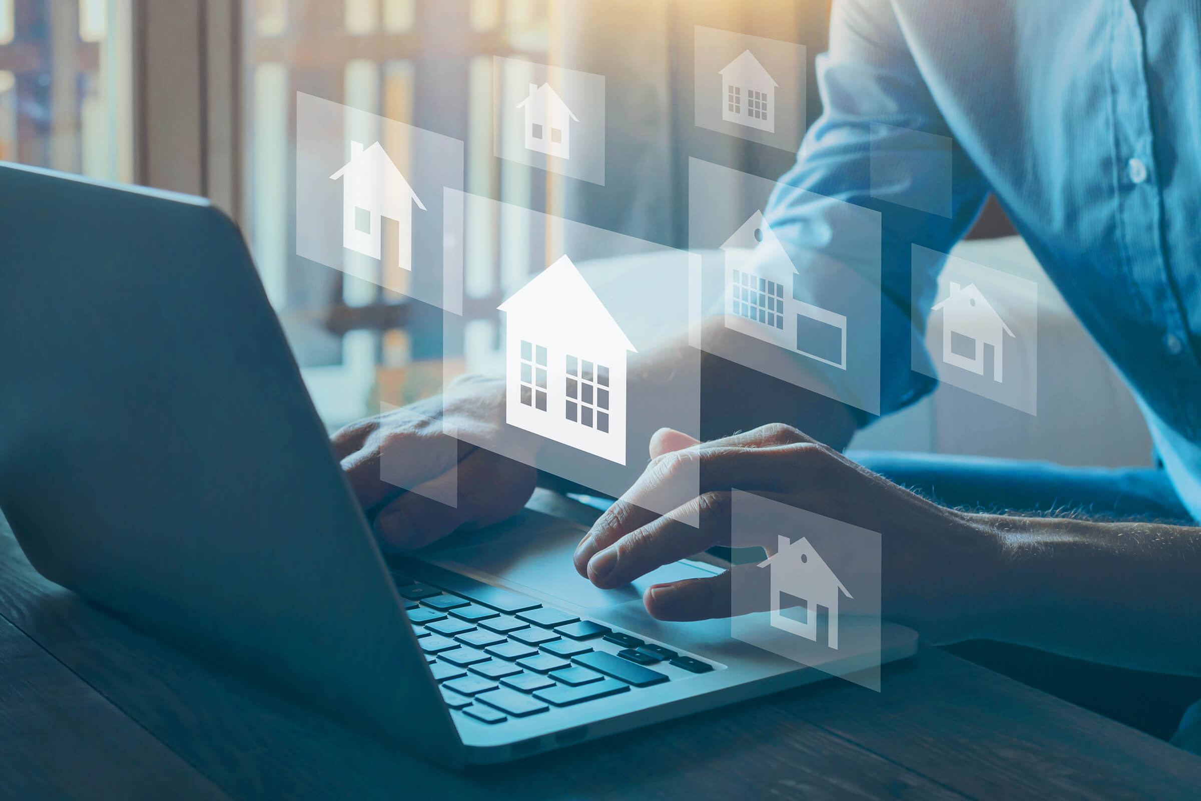 A laptop user choosing from different mortgage options.