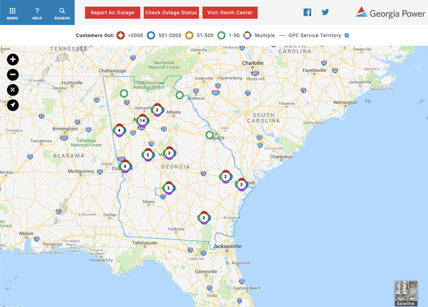 Georgia Power Outage Map