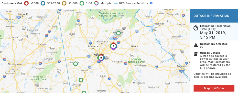 Georgia Power Outage Map